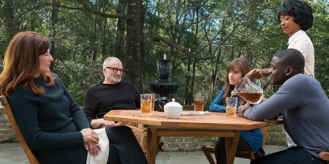 Catherine Keener, Bradley Whitford, Alison Williams, Betty Gabriel and Daniel Kaluuya in “Get Out” 