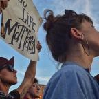 Protest calling for the arrest of office Betty Shelby outside Tulsa Police Headquarters, 9/20/16