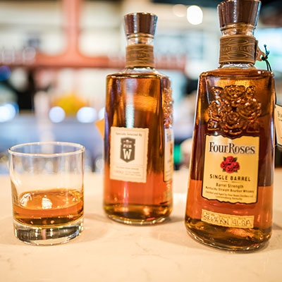 Private barrel Four Roses bourbon, bottled exclusively for Pub W in Tulsa.