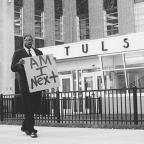 Protesting the officer-involved shooting of Terence Crutcher in downtown Tulsa, 9/19/16