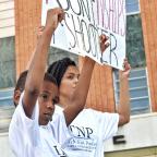 Protesting the officer-involved shooting of Terence Crutcher in downtown Tulsa, 9/19/16