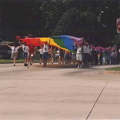 Tulsans march in one of the first official Pride parades from the early 2000s.
The first city-official Pride parade was June 12, 1999.