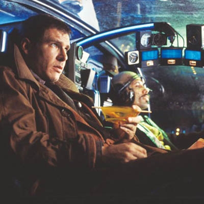 Harrison Ford and Edward James Olmos in ‘Blade Runner’