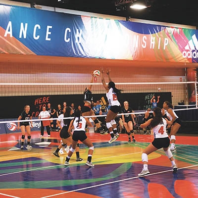 USA Volleyball High Performance Pipeline athletes play volleyball.