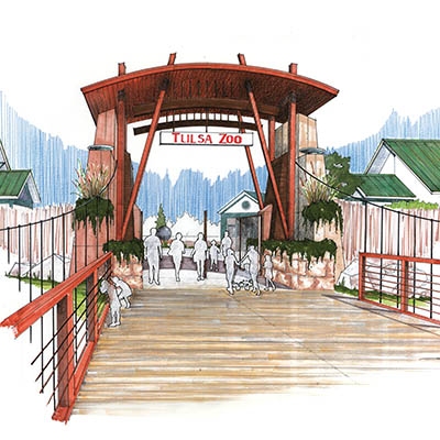 A rendering of the new entryway for the Tulsa Zoo