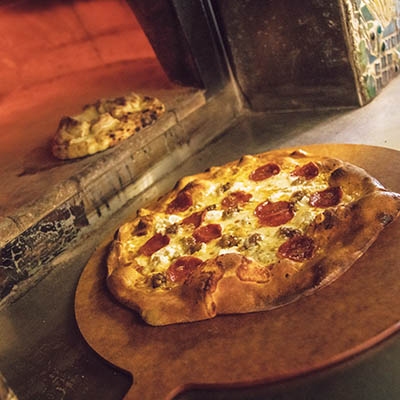 Okie Goodness’s wood-fired pizza.