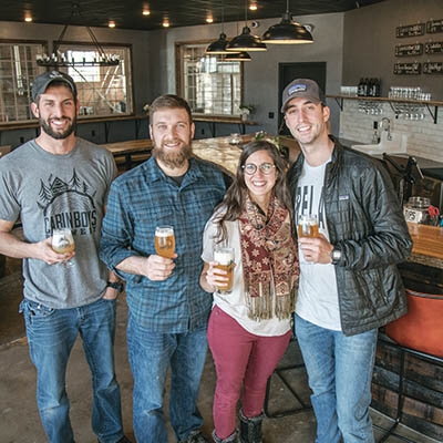 Ryan Arnold, Austin McIlroy, Liza McIlroy, and Hunter Hillenburg of Cabin Boys Brewery