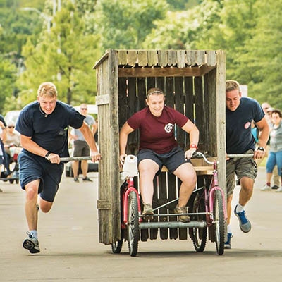 Outhouse races at Claremore Bluegrass & Chili Festival