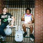 Tyler Martin and Kevin Gilbert wait outside Vanguard to see POSTPARTY on June 27