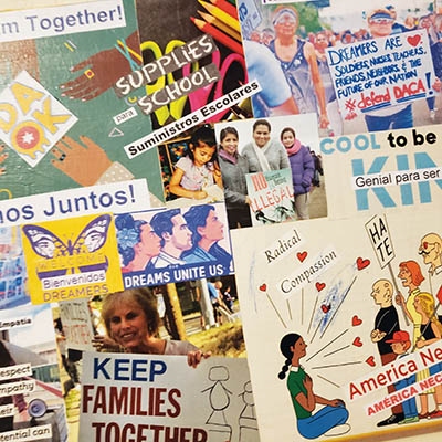 A vision board made for DACA recipient Rosa Hernandez by Collage Conversations co-founder Nancy Moran