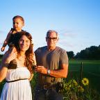 Amy Jenkins, the photographer’s partner, and their son, Guthrie Grace, with Amy’s father, Carl Jenkins on July 4 in Broken Arrow