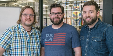 Tiny Porch Fest organizers Tommy Branch, Rusty Rowe, and Daniel McIntosh