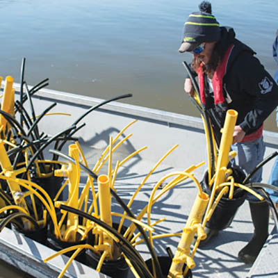 Repurposed poly pipe fish habitat structures 